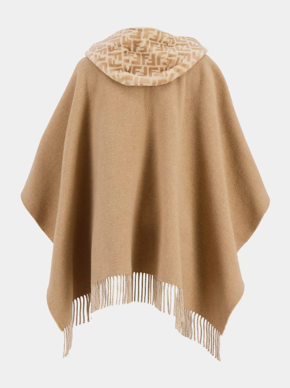 Poncho Beige Wool And Cashmere Poncho