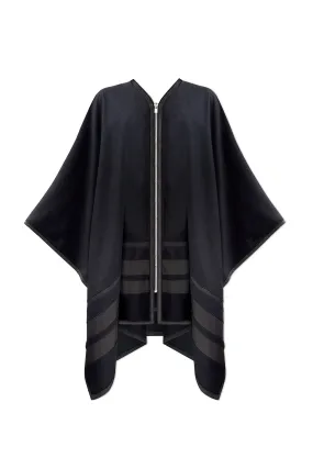 PONCHO IN BLACK LEATHER