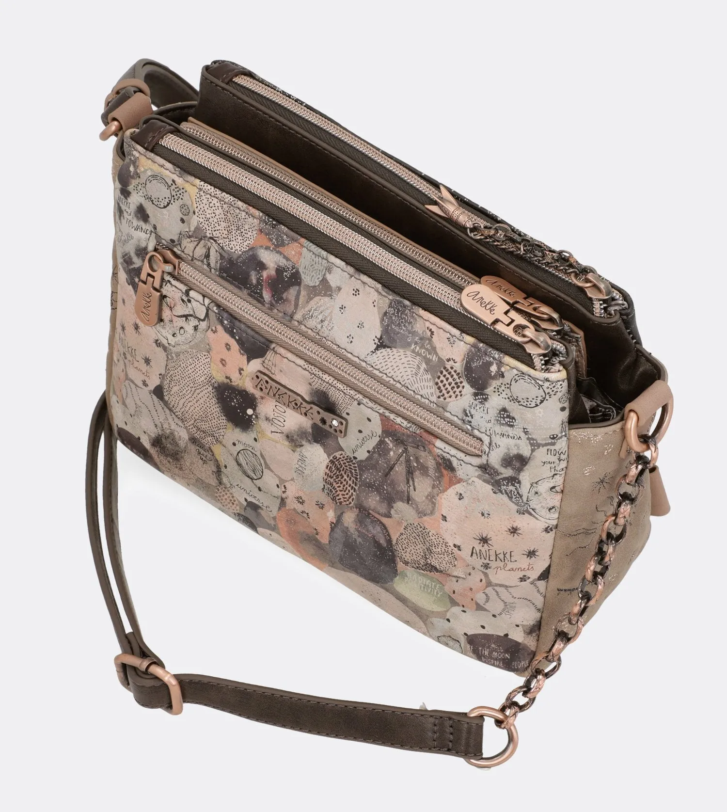 Pretty universe crossbody bag with a printed design