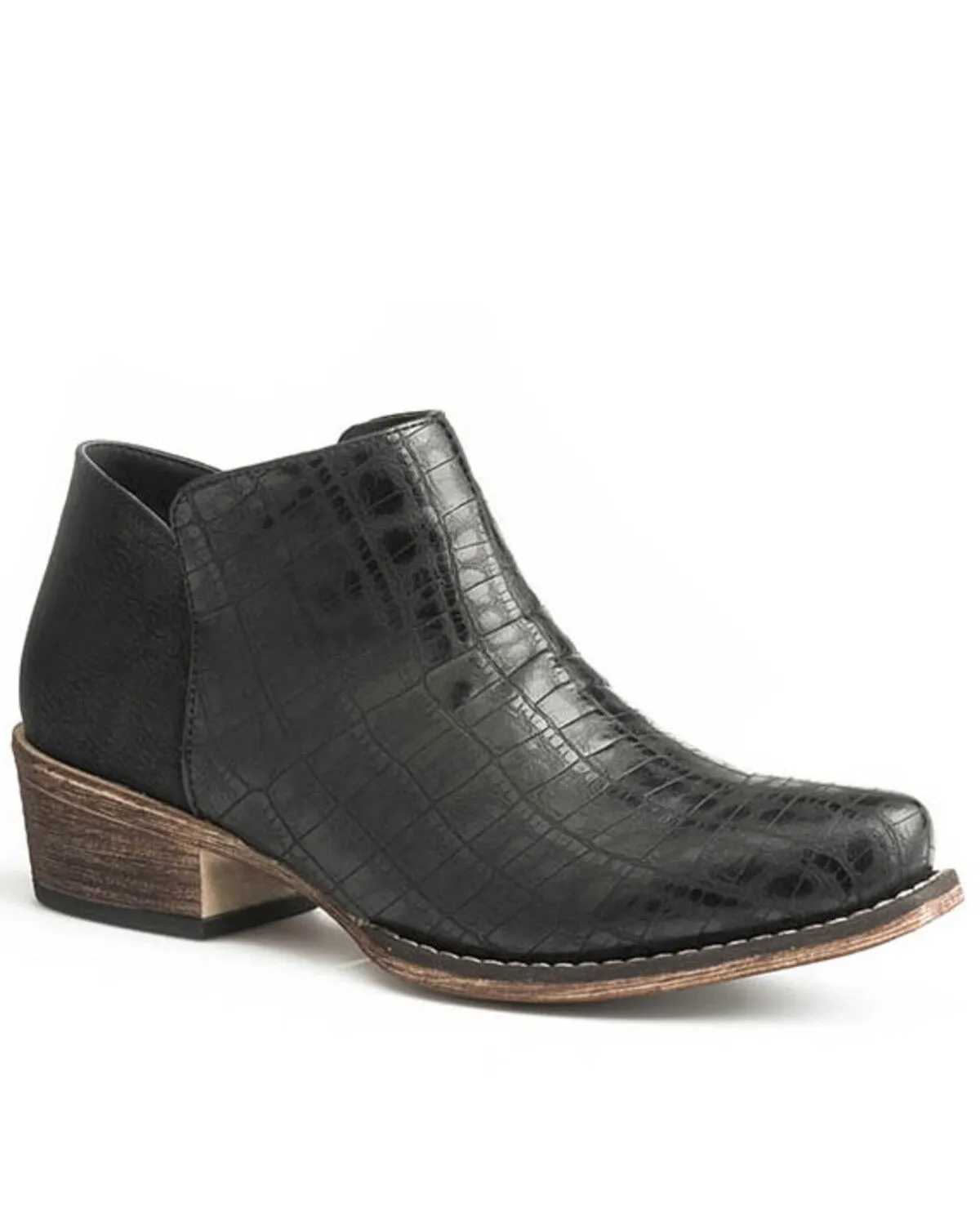 Product Name:  Roper Women's Black Sofia Faux Caiman Fashion Booties - Snip Toe