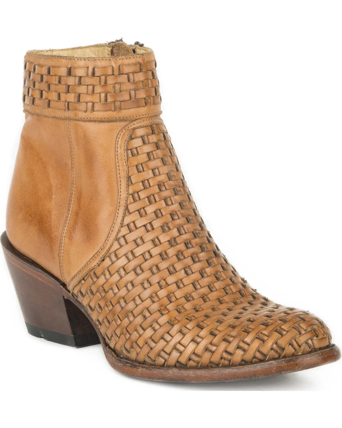 Product Name:  Stetson Women's Phoenix Basketweave Side Zip Booties - Round Toe