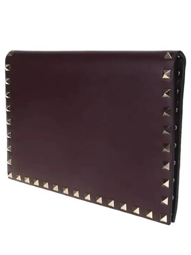 Rockstud Clutch Bag Ruby