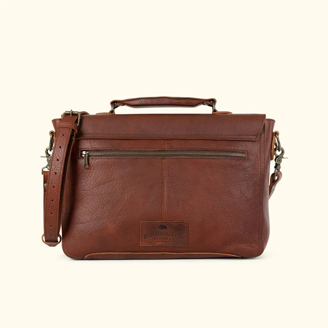 Ryder Reserve Bison Leather Laptop Messenger Bag | Brown