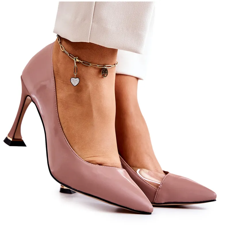 S.Barski Fashionable Leather Pink Tamira Stilettos