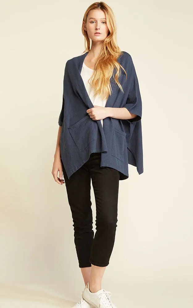 SM1956 Merino Wool Pocket Kimono Poncho