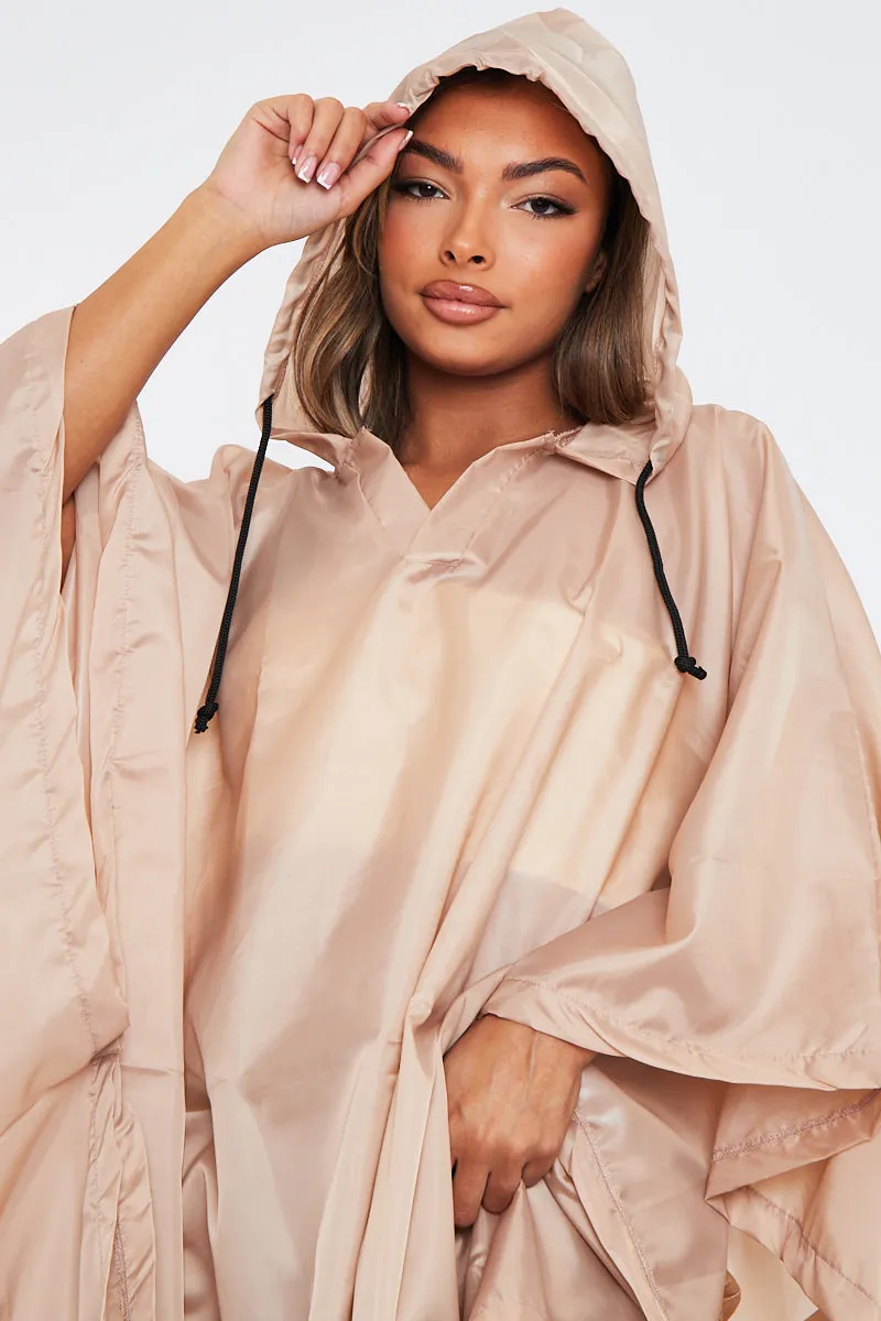 Stone Shell Hooded Poncho - Riley