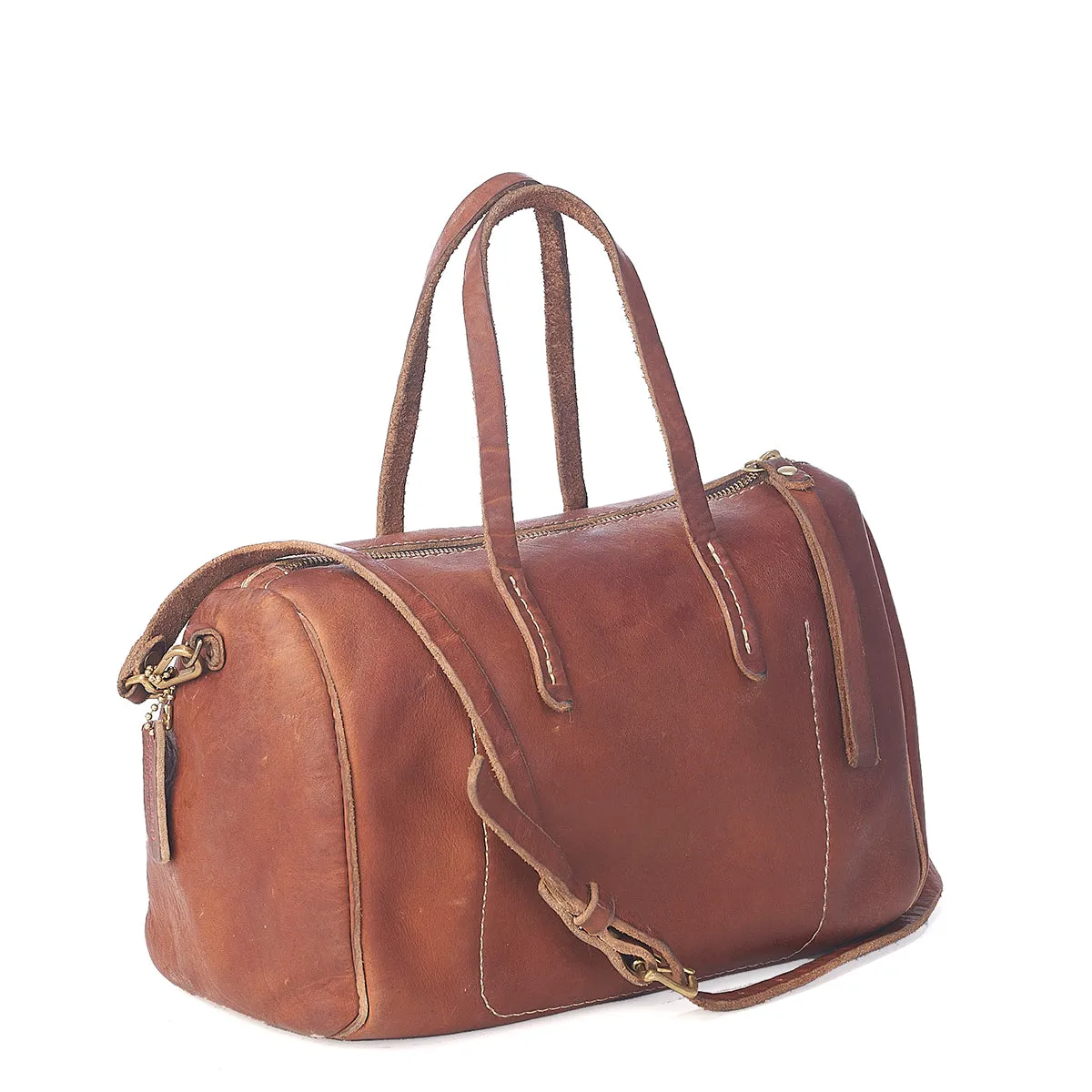 Stone-Washed Barrel Satchel