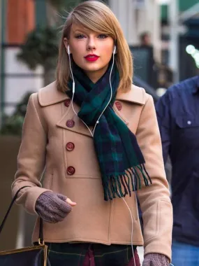 Taylor Swift In New York Street Peacoat