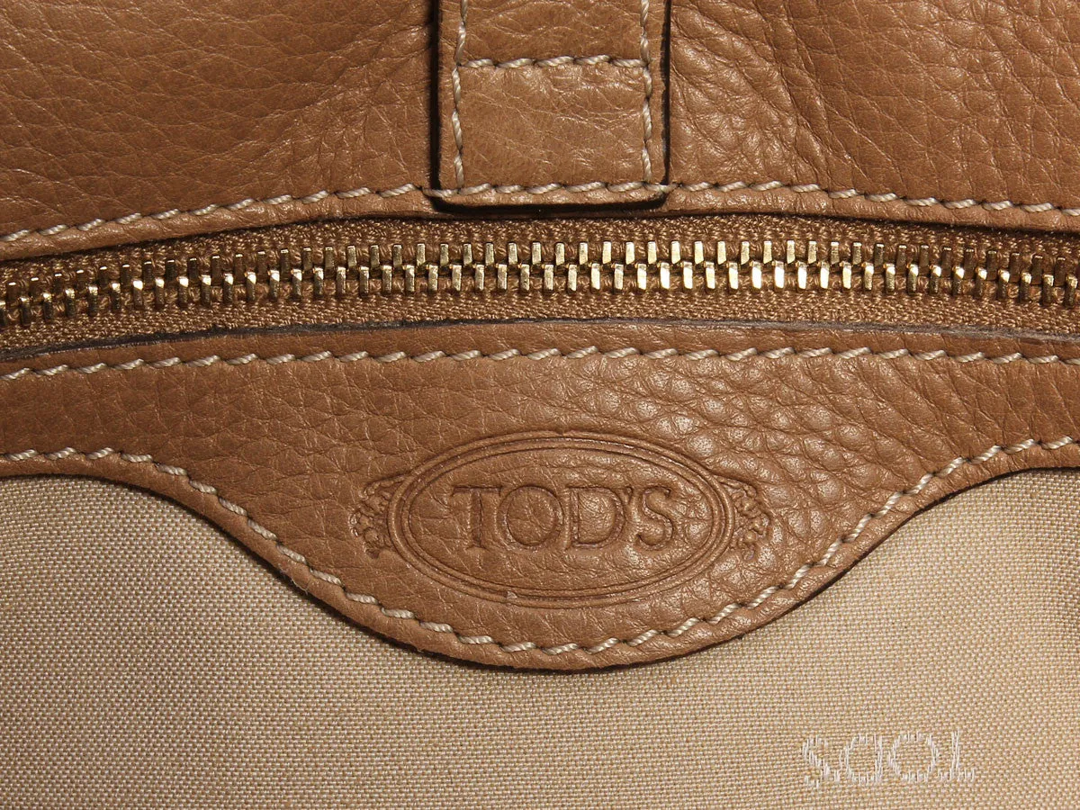 Tod's Light Brown Passante Patta Media Bag