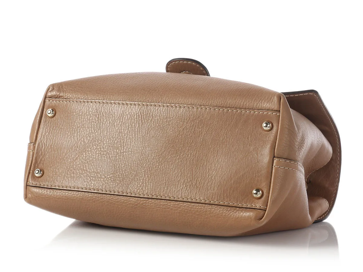 Tod's Light Brown Passante Patta Media Bag