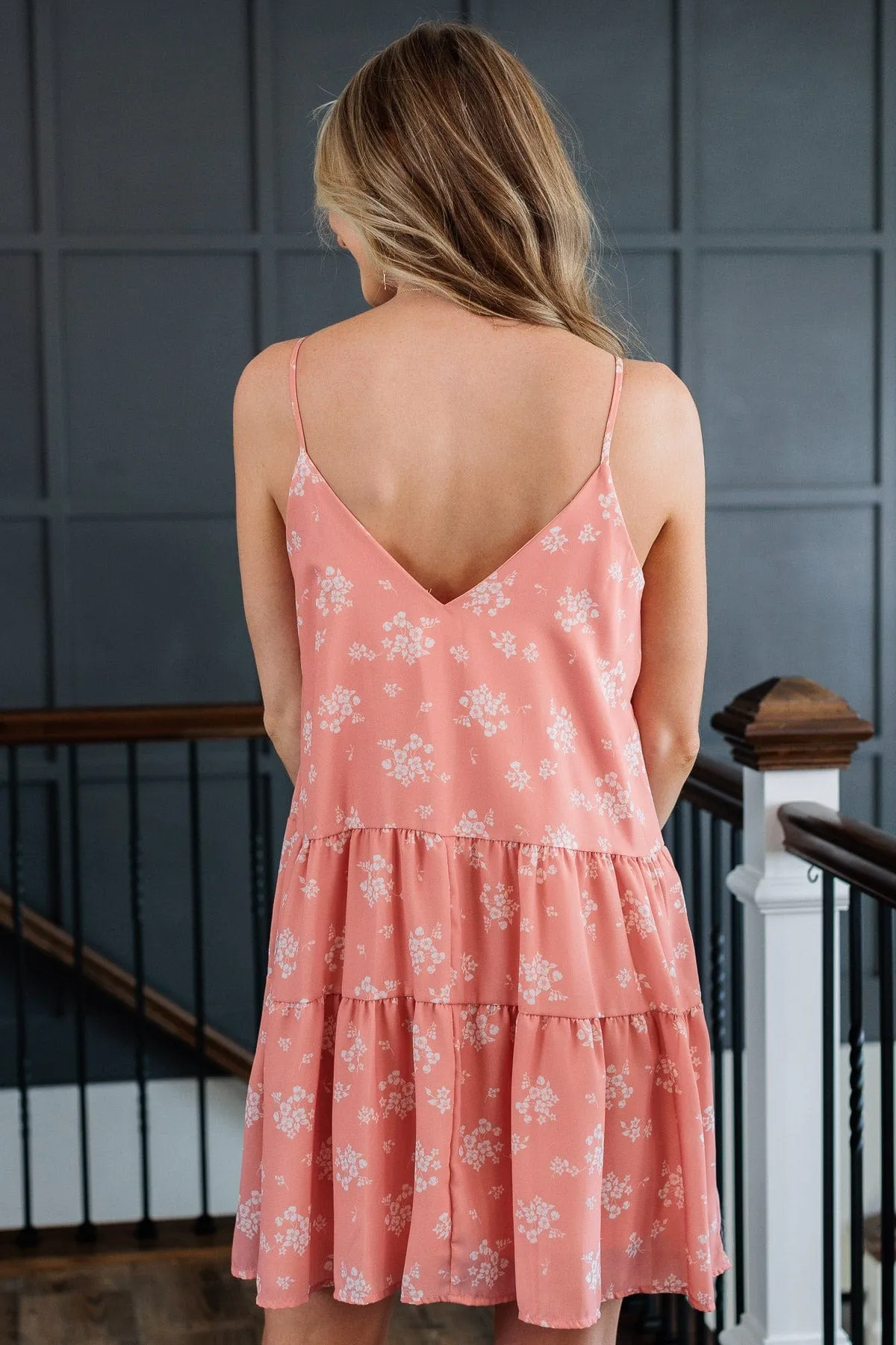 Together Forever Floral Dress- Peach