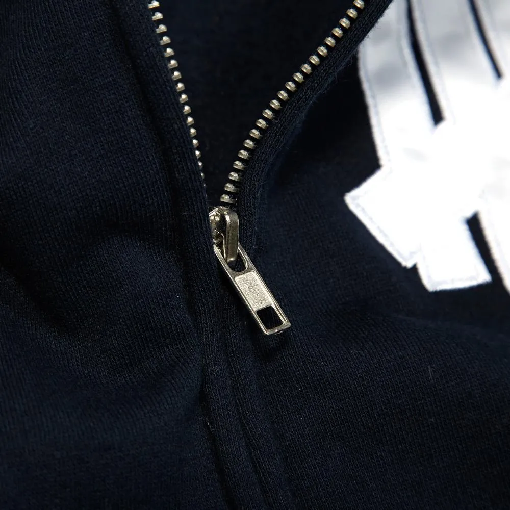 Undefeated 5 Strike Basic Pullover Zip HoodyNavy