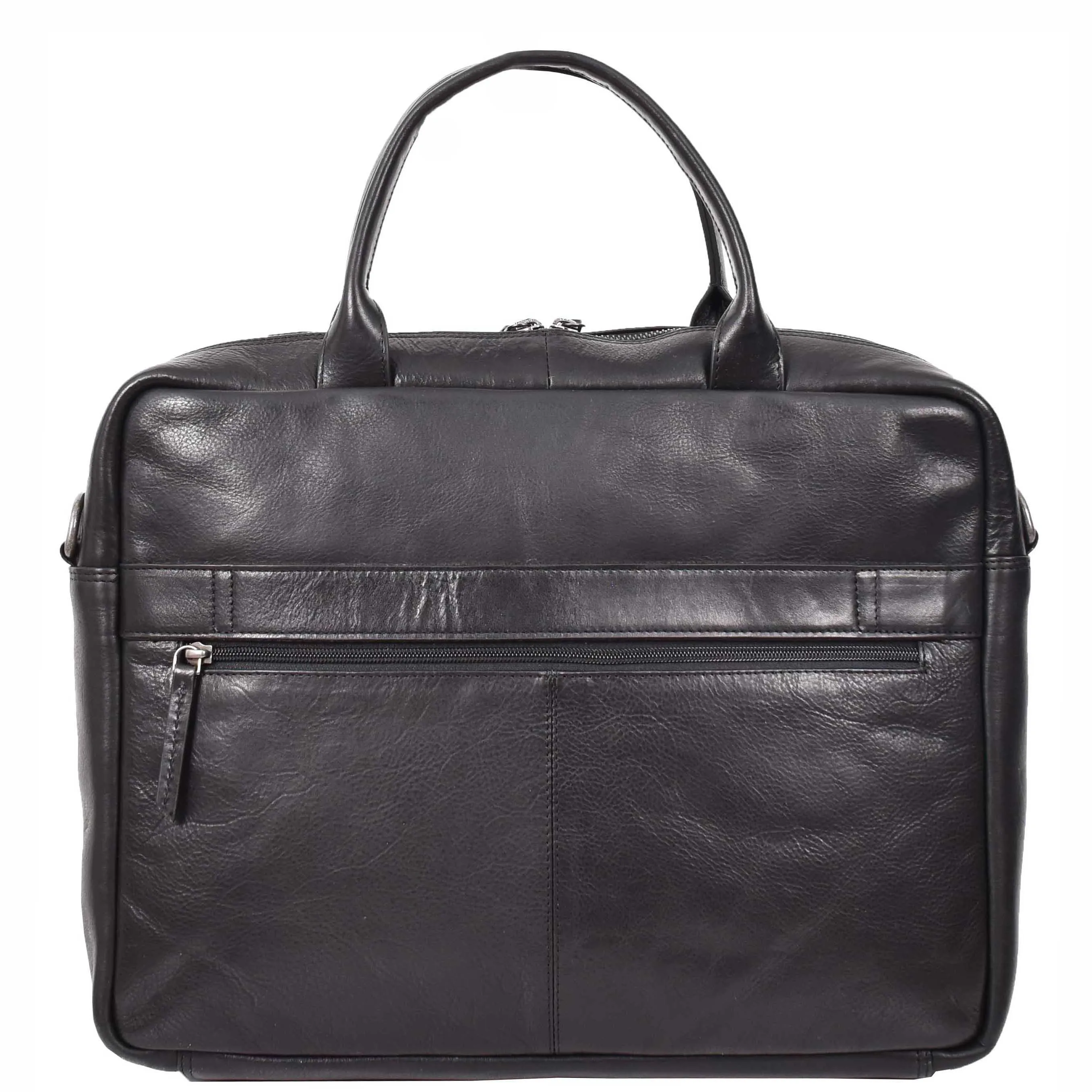 Vegetable Tanned Leather Briefcase Bag Satchel Laptop HOL3002 Black