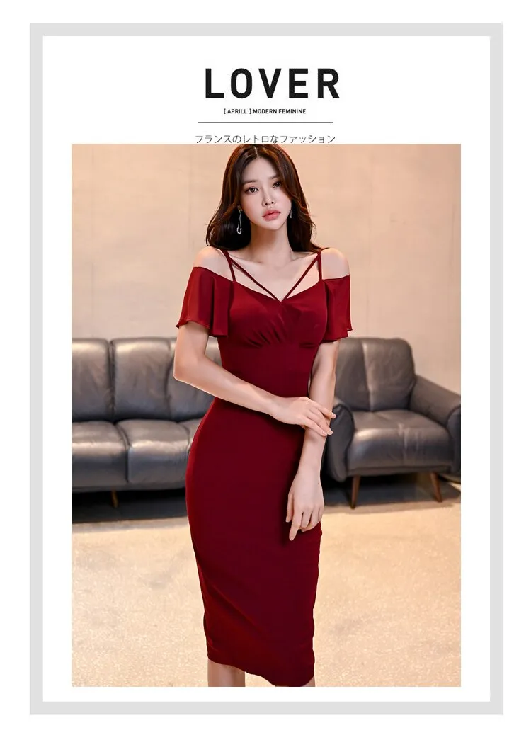 Vintage Sexy Women's Short Sleeves Pullover Mid Calf Pencil Dresses