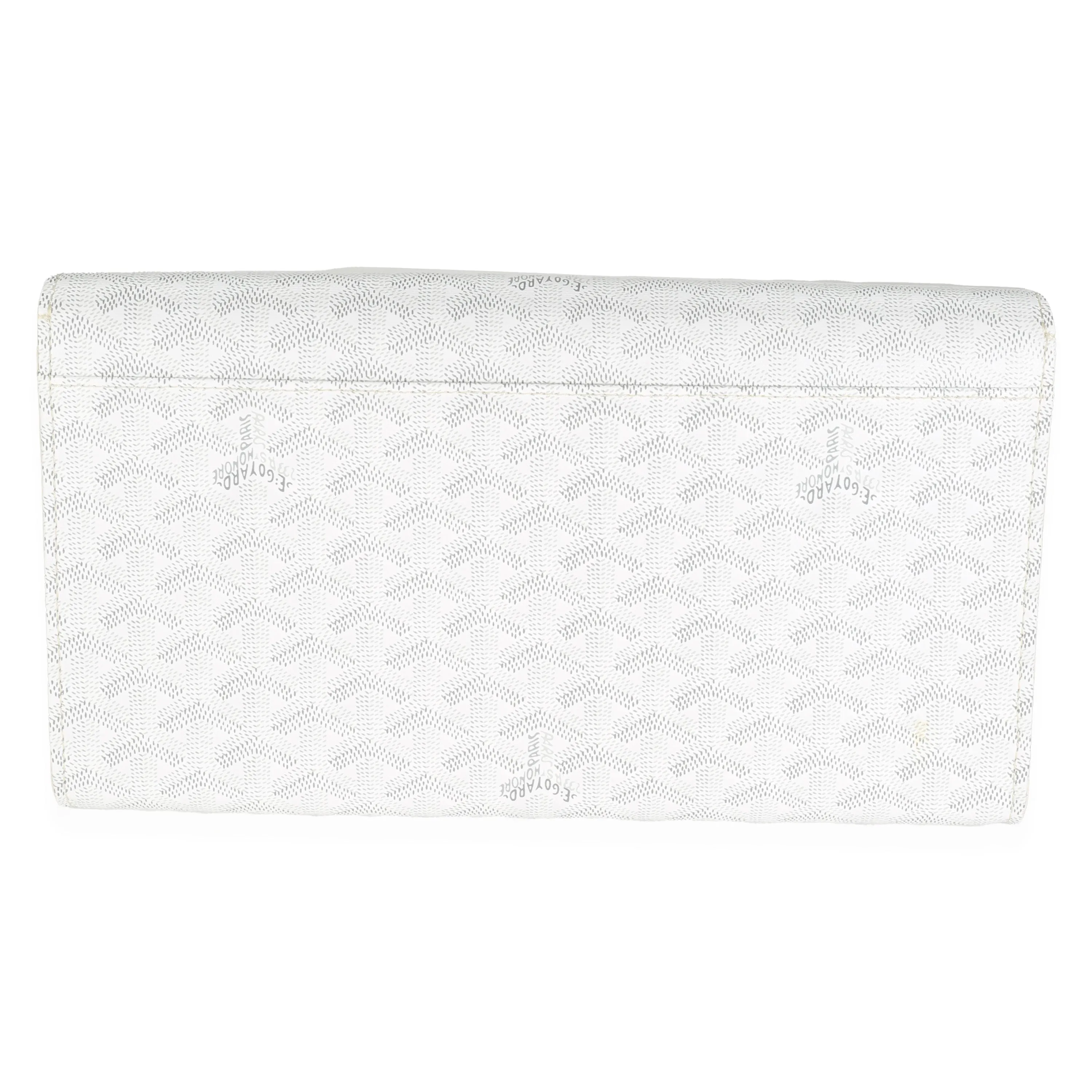 White Goyardine Canvas Monte Carlo Boise Clutch