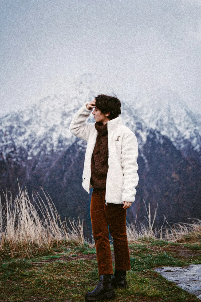 White Sherpa Jacket - Organic Fleece