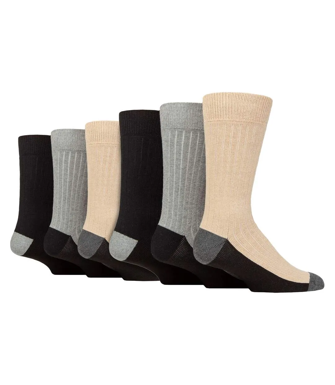 Wildfeet - 6 Pack Mens Boot Cotton Hiking Socks