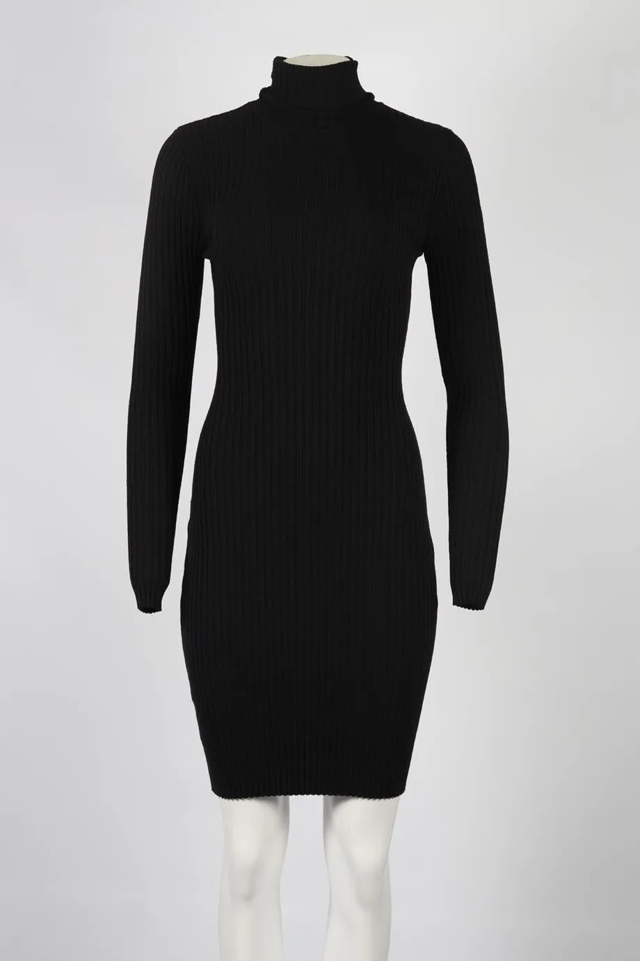 WOLFORD WOOL BLEND TURTLENECK MIDI DRESS SMALL