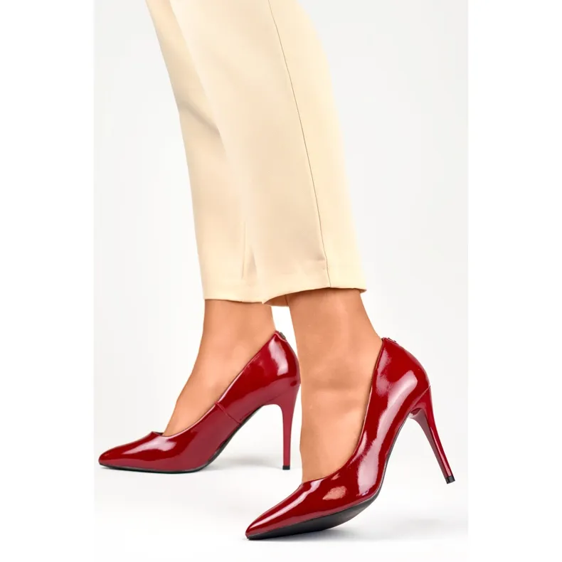 Women's red patent stilettos