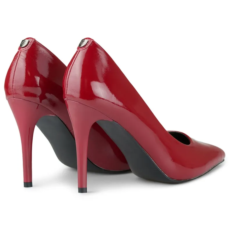 Women's red patent stilettos