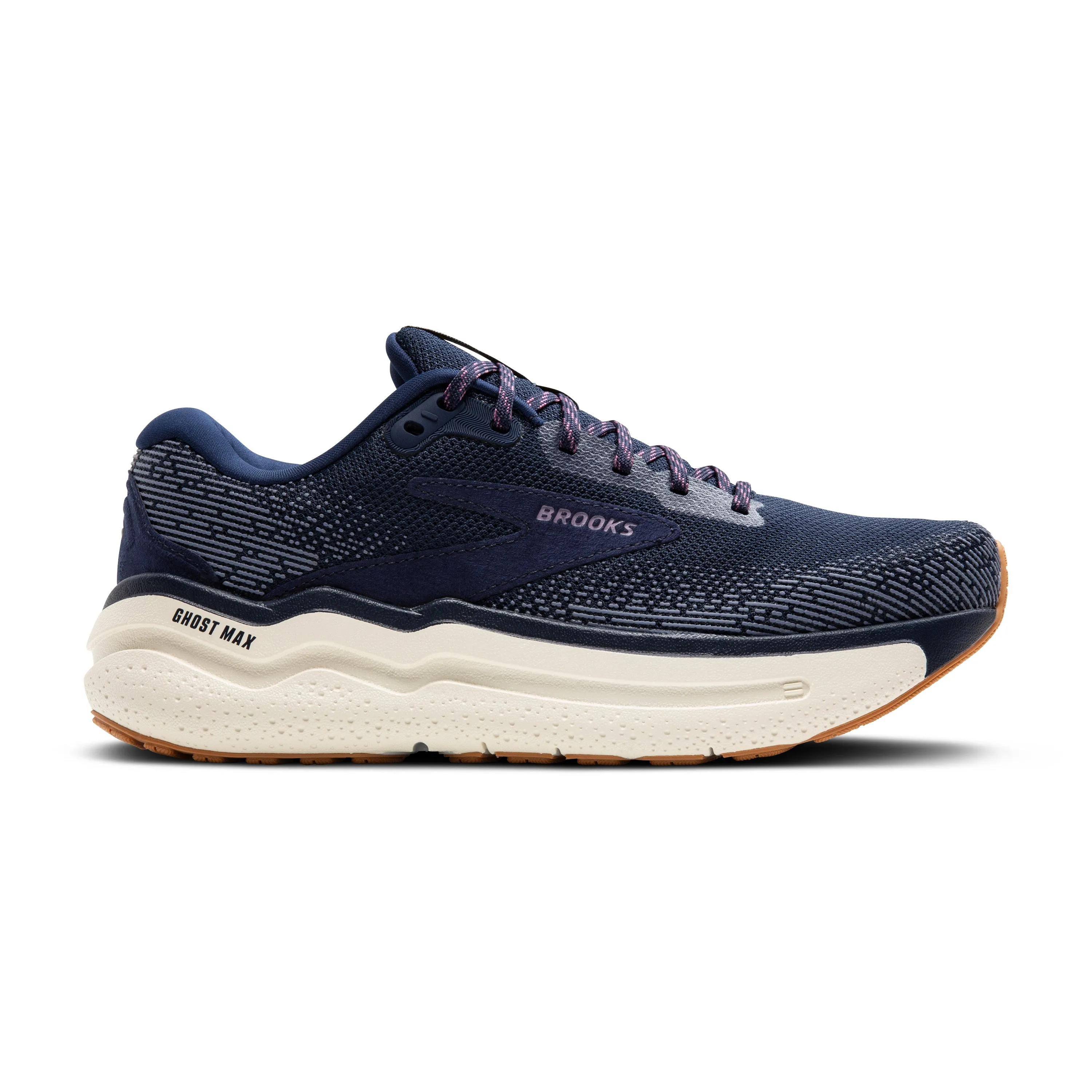 Women's Brooks Ghost Max 2 Color: Peacoat/Orchid/Coconut Milk