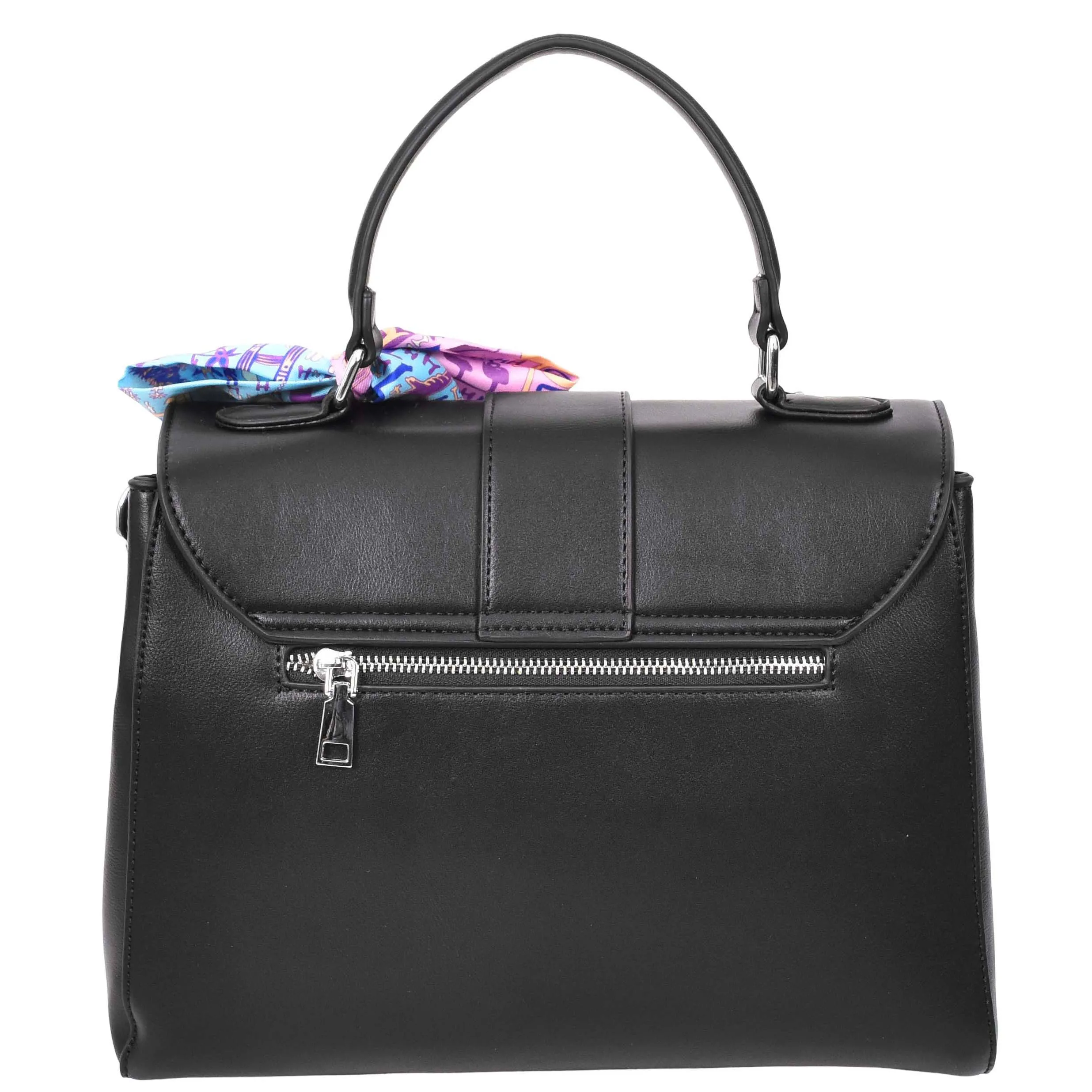 Womens Faux Leather Satchel Style Handbag Harper Black