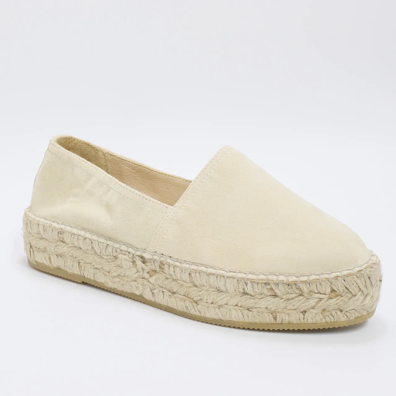 Womens Gaimo for Office Platform Espadrille Cream Suede