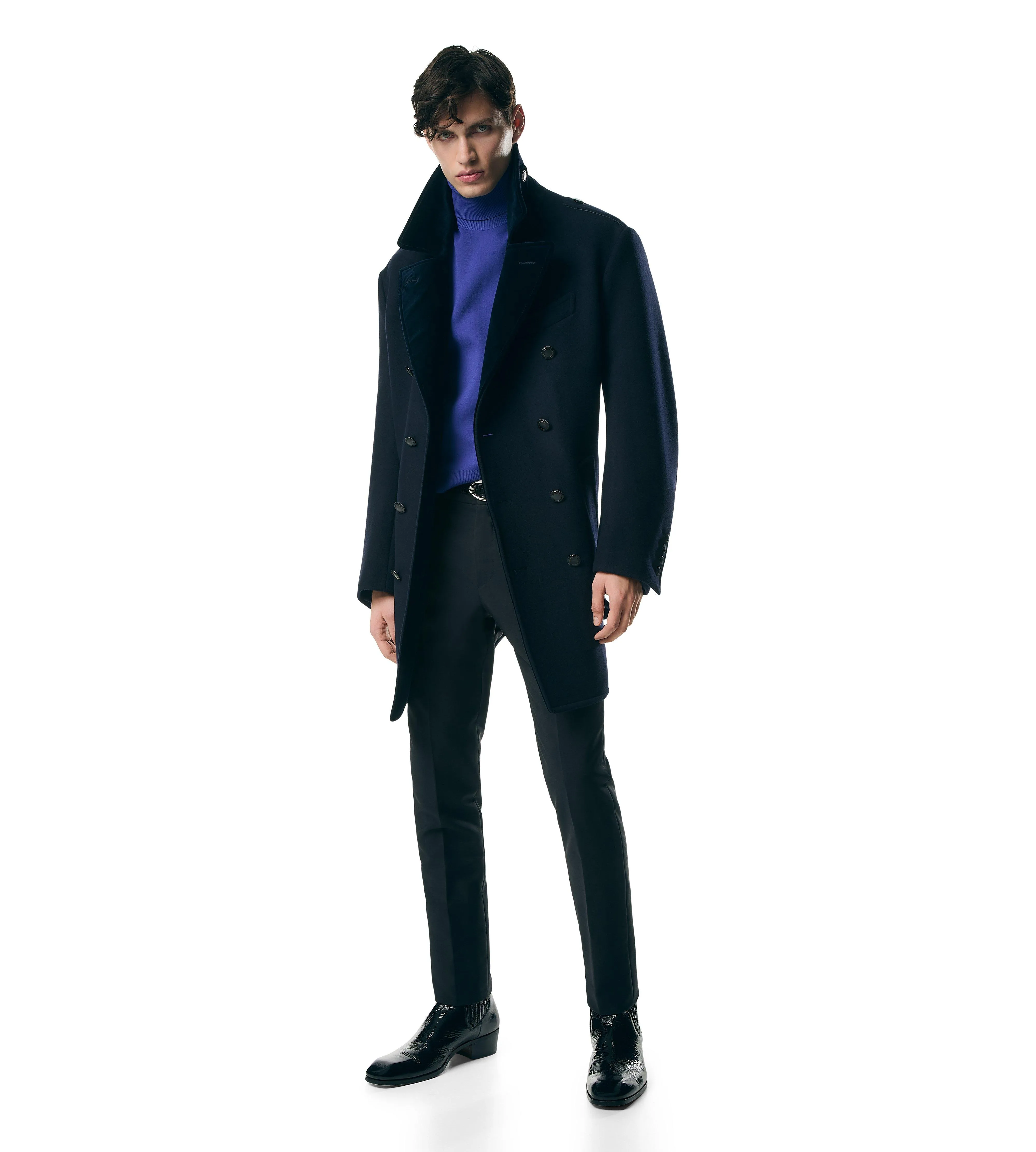 WOOL FELT OFFICER PEACOAT