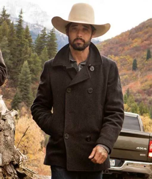 Yellowstone Ryan (Ian Bohen) Wool-Blend Peacoat | TLC