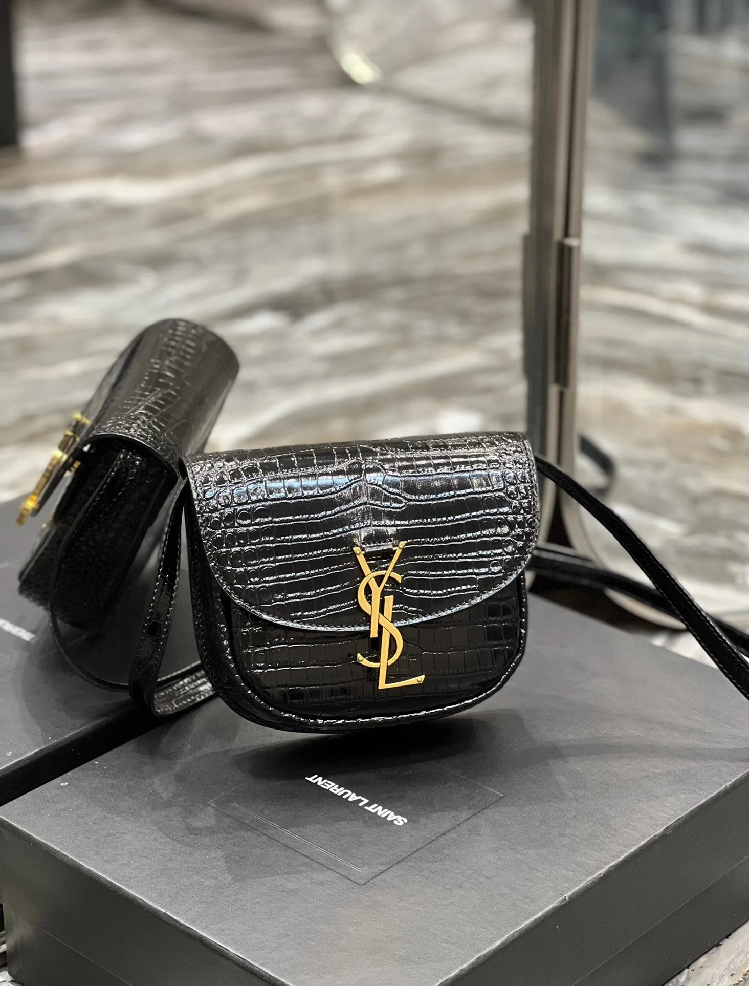 Yves Saint Laurent Kaia Small Satchel Black